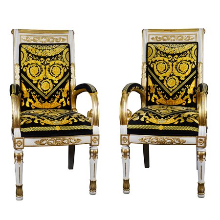 Gianni Versace home anni '90 111x59x57 cm. due poltrone modello Vanitas,...