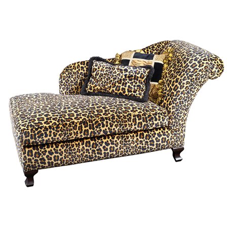 Dormeuse in tessuto animalier XX Sec. 73x150x65 cm.