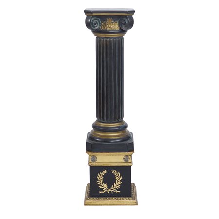 Colonna con capitello in bronzo XX Sec. 83x28x28 cm. poggiante su base in...