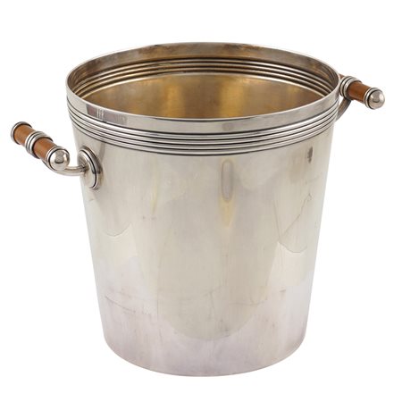 Christofle, secchiello portabottiglia Francia, XX Sec. 17x16 cm. in metallo...