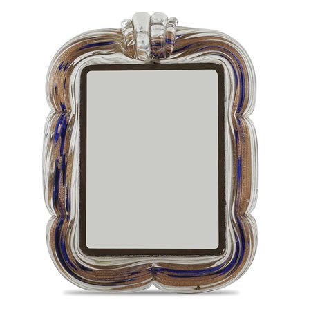 Venini, cornice portafoto in vetro di Murano XX Sec. 35x27 cm. di forma...
