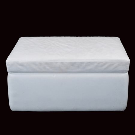 Pouf con contenitore in ecopelle bianca XX Sec. 50x103x73