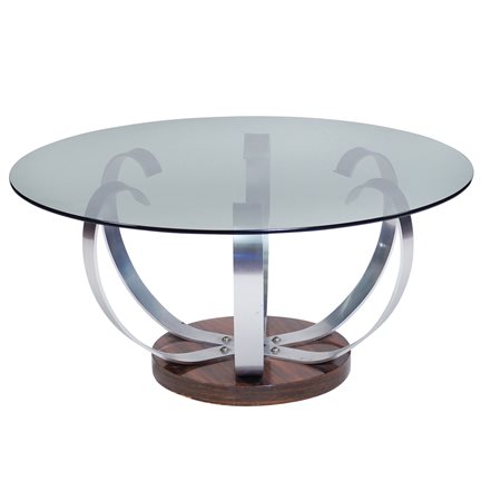 Tavolino da salotto XX Sec. 41x85 cm. base in palissandro con elementi in...