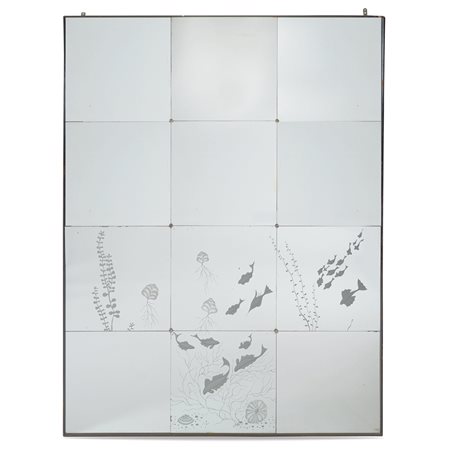 Grande specchiera Francia, XX Sec. 210x160 cm. composta da dodici elementi a...