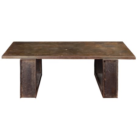 Tavolo da salotto in ferro Francia, XX Sec. 50x140x75 cm. piano rettangolare...