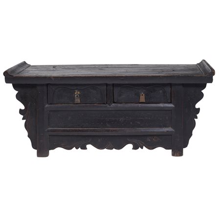 Panchetta in legno Manifattura etnica del XX Sec. 44x103x39 cm. piano di...