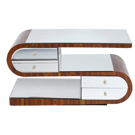 Tavolino da centro in palissandro Francia, XX Sec. 58x109x61 cm. struttura di...