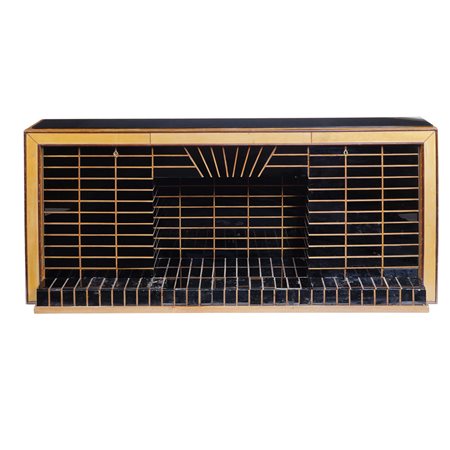 Credenza in noce e specchi neri XX Sec. 78x169x51 cm. realisticamente...