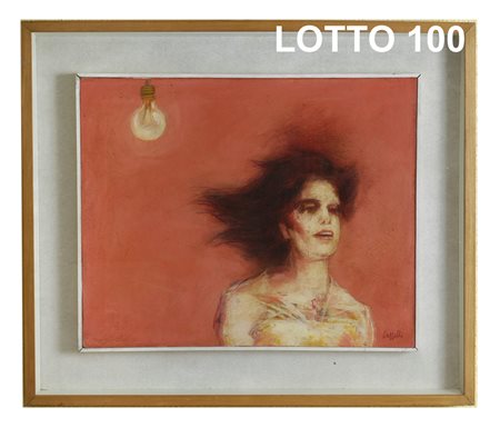 GIOVANNI CAPPELLI (1923 - 1994) DIPINTO OLIO SU TELA RAFF. FIGURA FEMMINILE...