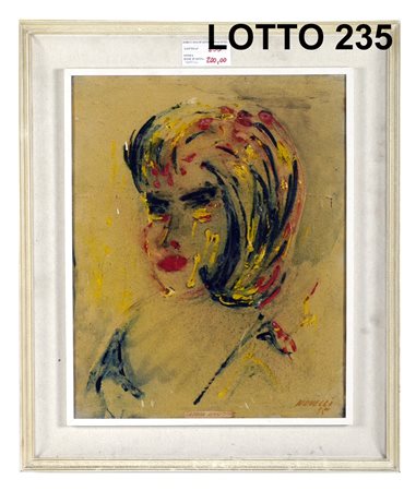 NOVELLI DIPINTO OLIO SU TELA RAFF. VOLTO DI RAGAZZA MIS. 39 X 50