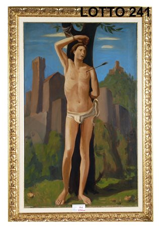 LUCIANO RICCHETTI (1897 - 1977) DIPINTO OLIO SU TELA RAFF. SAN SEBASTIANO...