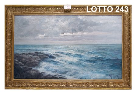 L. ROMISCH DIPINTO OLIO SU TELA RAFF. MARINA MIS. 105 X 6