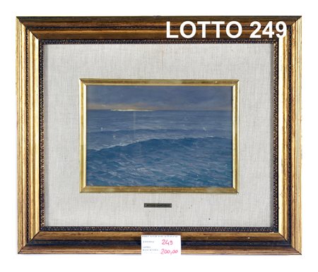 ATTILIO ZANCHELLI (1866 - 1946) DIPINTO OLIO SU CARTONE RAFF. MARINA MIS. 20...