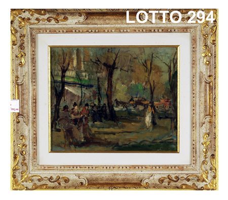 ATTILIO CAVALLINI (1888 – 1948) DIPINTO OLIO SU TAVOLA RAFF. GIARDINI...