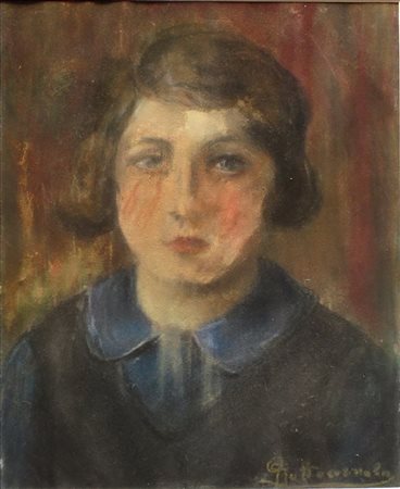 SOTTOCORNOLA, Pastello "Ritratto di giovane donna" firmato in basso a destra...