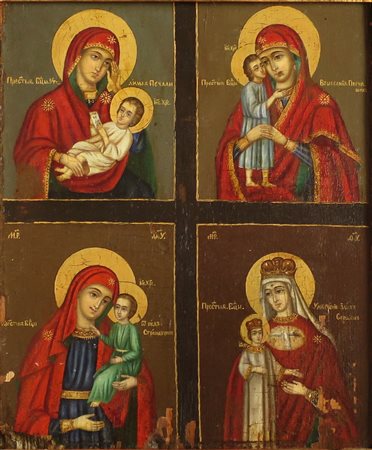 ICONA, Icona dipinta su tavola " Greca ortodossa XIX sec. cm 35,5x28,8