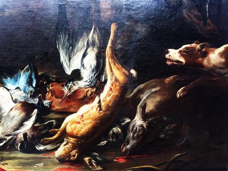 CUSATI GAETANO, Dipinto olio su tela "Natura morta di cacciagione" firmato in...