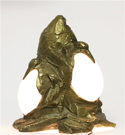 CRESPI GABRIELLA (n. 1922) Lampada scultura Tre Pinguini, disegnata e...