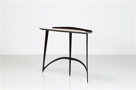 ULRICH GUGLIELMO Consolle in mogano ebanizzato con piano in marmo, anni 40....