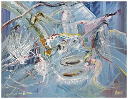 MORENO MORELLI Pisa 1930 – Pisa 1989 Morte della Paloma Olio su tela 40 x 50....