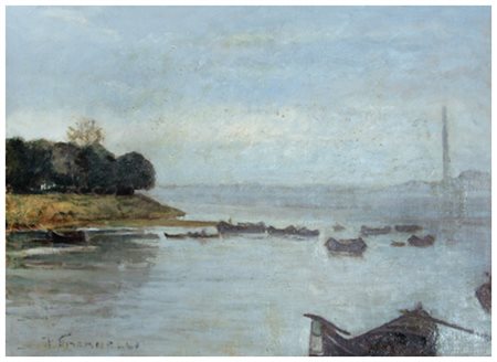 FERRUCCIO PIZZANELLI Pisa 1879 – Pisa 1950 Senza titolo Olio su tavola 34,5 x...