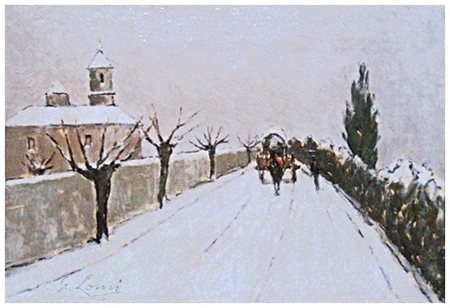 GIOVANNI LOMI Ardenza 1889 – Ardenza 1969 Senza titolo Olio su tavola 20 x 30...