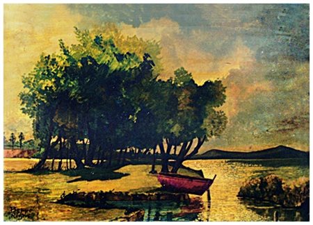 BEPPE RIGHI Firenze 1895 – Firenze 2000 Chiaro di luna Olio su faesite 50 x...