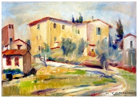 DESIDERIO TANFANI Settignano 1897 – Settignano 1977 Paesaggio Olio su tavola...
