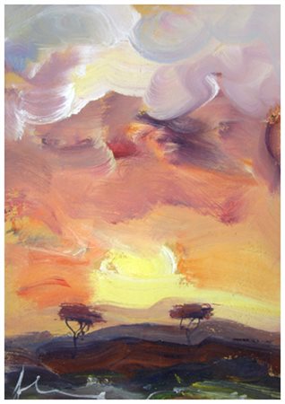 PAOLO MASSIMO ABRAMS Livorno 1952 Senza titolo Olio su cartone 50 x 35. Firma...