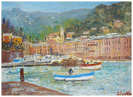 EMILIO COMBA Torino 1924 Senza titolo Olio su tela 35 x 50. Firma in b. a d....