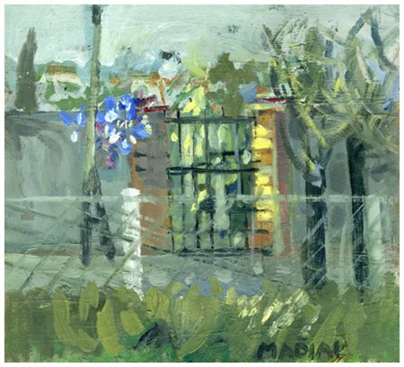 MARIO MADIAI Livorno 1944 Senza titolo Olio su faesite 19 x 21. Firma in b. a...