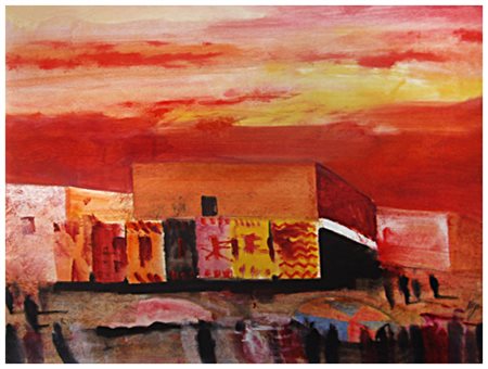 SALVATORE MAGAZZINI Pistoia 1955 Marrakech Olio su tavola 60 x 80. Firma i b....