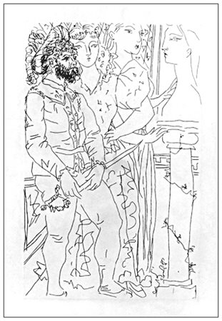 PABLO PICASSO Malaga (Spagna) 1881 – Mougins (Francia) 1973 Trois Acteurs...