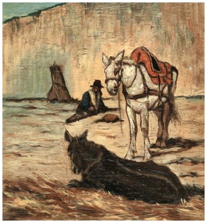 GIOVANNI FATTORI Livorno 1825 – Firenze 1908 Senza titolo Olio su tavola 14 x...