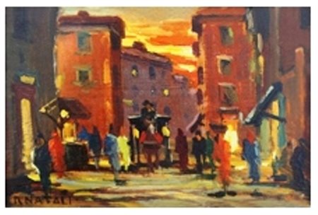 RENATO NATALI Livorno 1883 – Livorno 1979 Senza titolo Olio su tavola 12 x...
