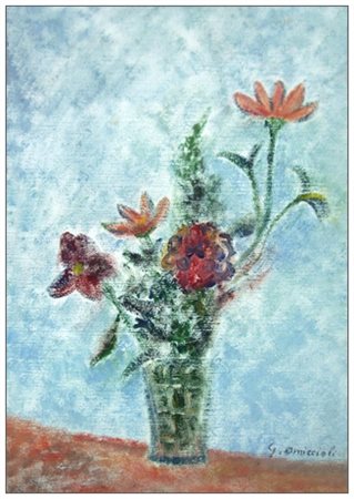 GIOVANNI OMICCIOLI Roma 1901 – Roma 1975 Fiori Olio su tela 46 x 34,5. Firma...