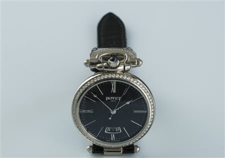 BOVET Orologio oro bianco con cinturino originale. Cassa e anse con diamanti...