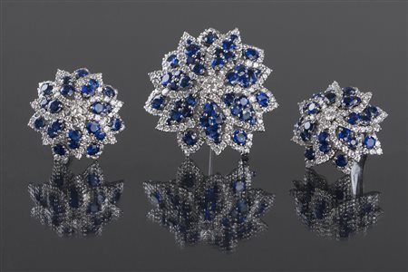 PEDERZANI Parure firmata Pederzani composta da: spilla in oro bianco gr 23.90...