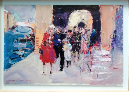 Armando Farina "Chioggia" - Olio su cartone - cm 30x45 - Firma in basso a sx