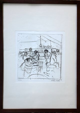 Walter Piacesi "Bar di periferia" - 1973 - Acquaforte - es. 265/275 - cm...