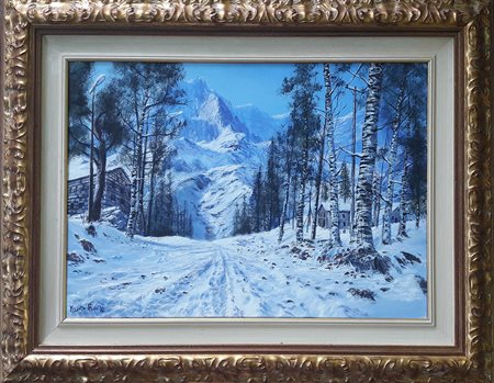 Mauro Pani "Paesaggio innevato" - Acrilico su tela - cm 60x80