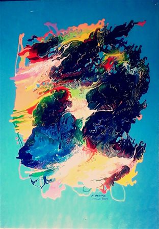 Michele Cesaro "Composizione" - Olio su tela - cm 100x70 - Firma dell'artista...