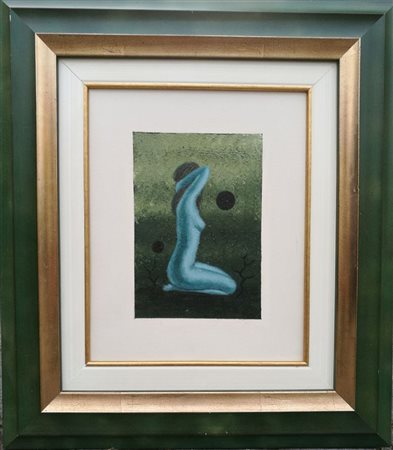 Gianfranco Rontani "Nudino azzurro" - Olio su tela - 30x25 - Firma e n. di...
