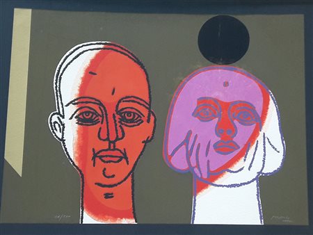 Concetto Pozzati "S.T." - Litografia - es. n. 14/100 - cm 55x75 - Firma in...