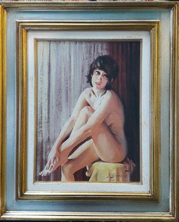 Silvio Brunetto "Nudino" - 1975 - Olio su masonite - cm 40x30 - Firma...