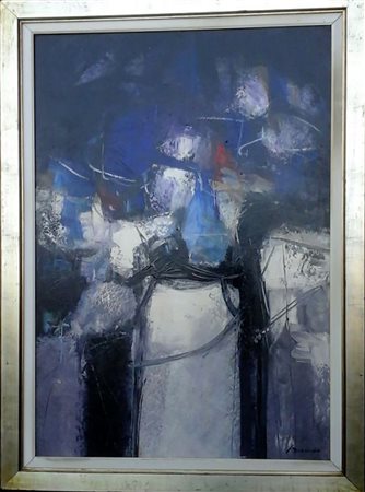 Martino Bissaco "Composizione" - Olio su tavola - cm 100x70 - Firma...