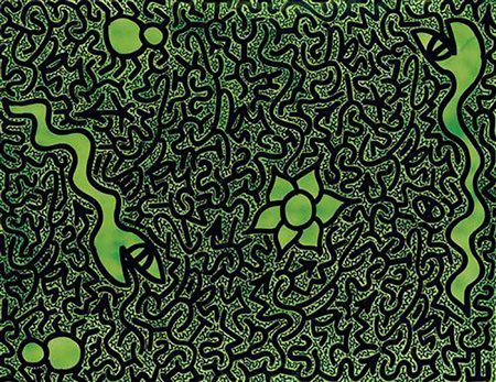 Little Angel Ortiz (LA2) - "See in green" - 2006 - Acrilico e pennarello su...