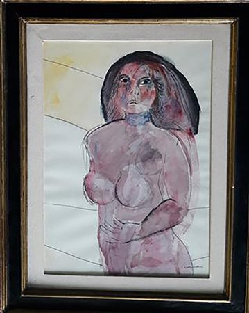 Bruno Cassinari "Modella" - Acquerello su cartone rigido - cm 70x50 - Firma...