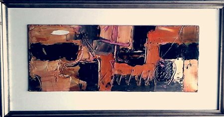 Giorgio Flis "Composizione" - Olio su tela - cm 18x45 - Certificazione e n....