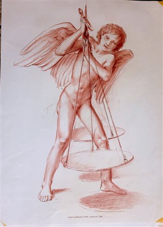 Mario Caffaro Rore "Segni zodiacali: Bilancia" - 1986 - Sanguigna su carta -...